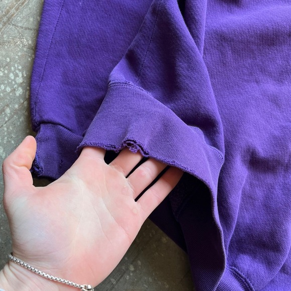 VTG LL Bean by Russell Athletic Sunfaded Purple Hoodie Sweatshirt XL Scranton - Picture 9 of 9